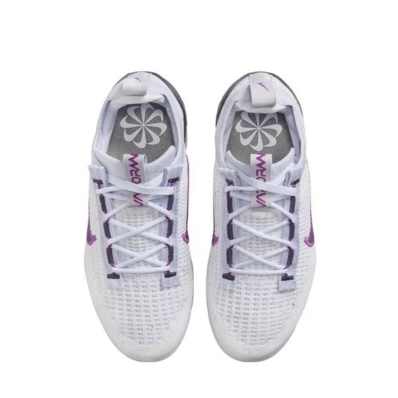 Nike Air VaporMax FK -White Football Grey Hot Fuchsia Dark Raisin - 5.5Y /W 7 - Picture 5 of 10